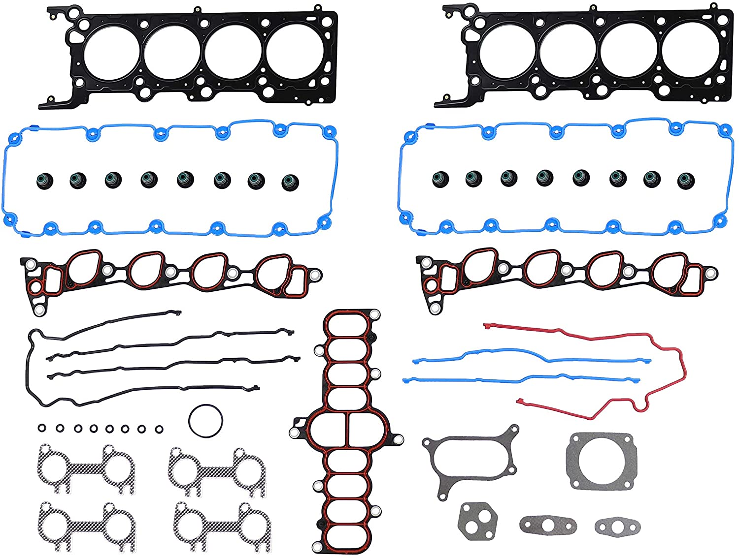 DNJ HGS4149 MLS Head Gasket Set for 1997-1999 / Ford/E-150 Econoline, E-150 Econoline Club Wagon, Expedition, F-150, F-250/4.6L / SOHC / V8 / 16V / 281cid