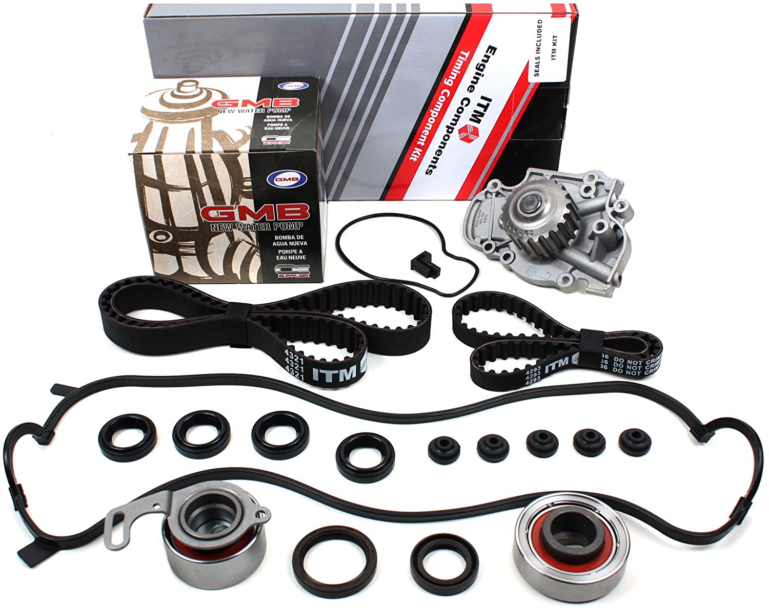 New ITM244WPVC (112 Teeth) Timing Belt Kit, Water Pump (GMB), Valve Cover Gasket Set for F22B1 F23A VTEC