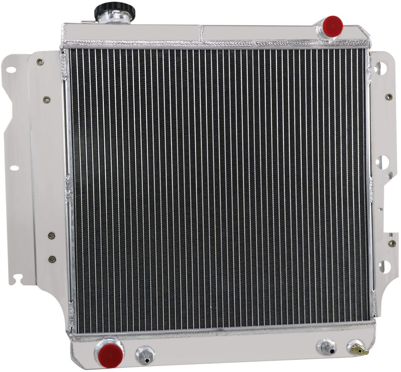 ALLOYWORKS 4 Row Full Aluminum Radiator For 1987-2006 Jeep Wrangler YJ TJ 2.4L 2.5L 4.0L 4.2L L4 L6 Engine