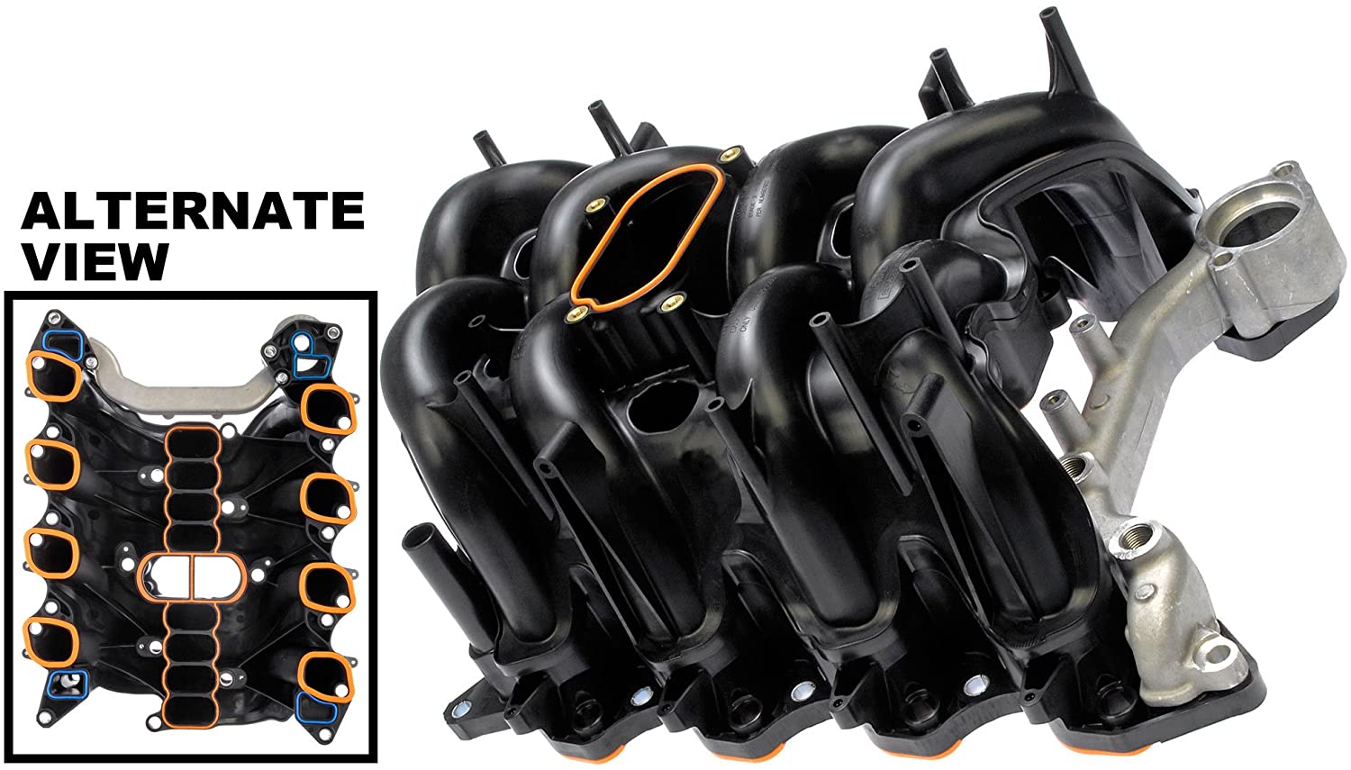 APDTY 726389 Upper Intake Manifold Assembly (Aluminum To Plastic With Integrated Gaskets) Fits Select 97-06 Fords (See Description For Details; Replaces 1L3Z9424BA, 3L3Z9424DA,F65Z9424C, XL3Z9424C)