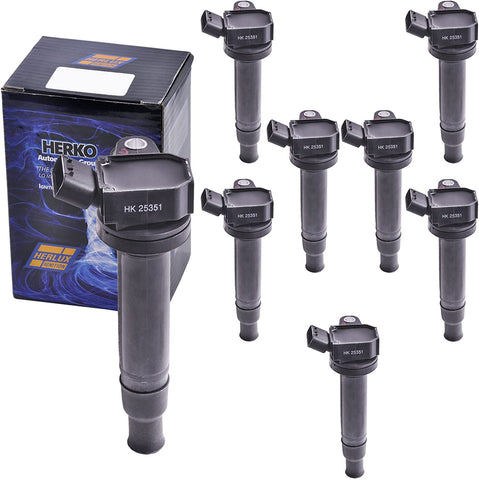 Set of 8 Herko B148 Ignition Coils For Lexus Toyota V8 4.3L 4.7L 2000-2010