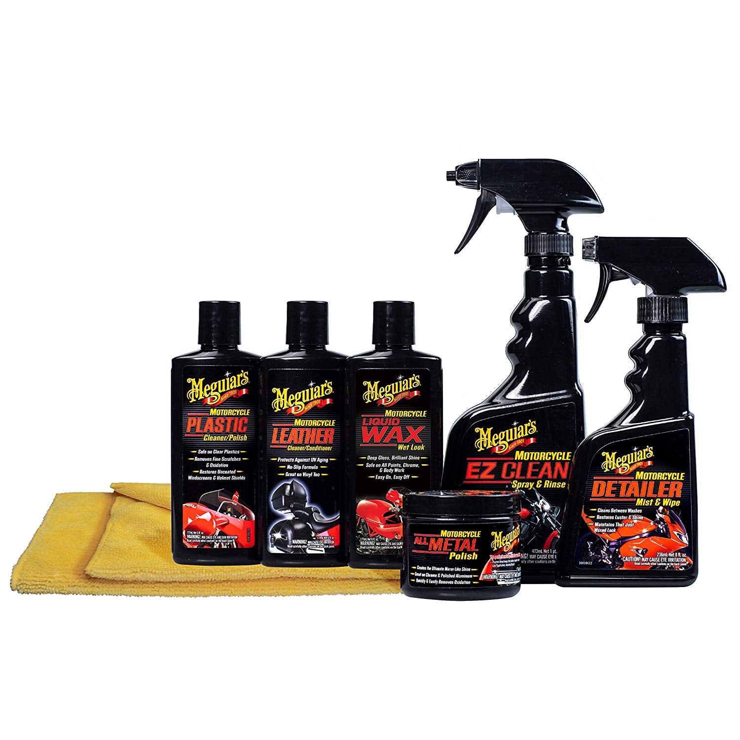 Meguiar's Motorcycle Care Kit – Package for Motorcycle Cleaning and Detailing – G55033