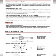 Yukon Gear & Axle (YA W39144) Right Inner Replacement Axle for Ford Bronco/F150 Dana 44 Differential 4340 Chrome-Moly