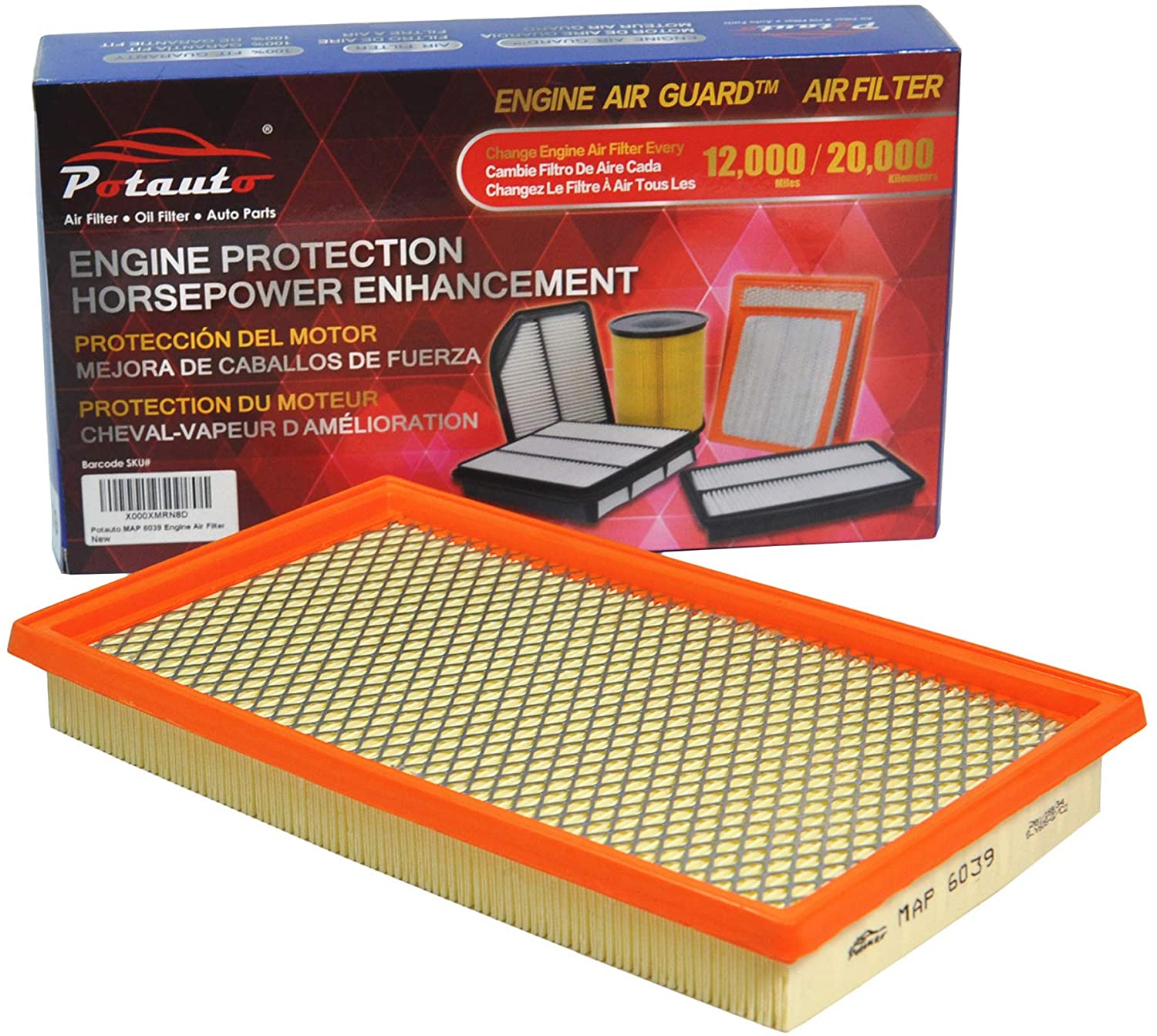 POTAUTO MAP 6039 (20-Pack) Engine Air Guard Filter Compatible Aftermarket Replacement Part