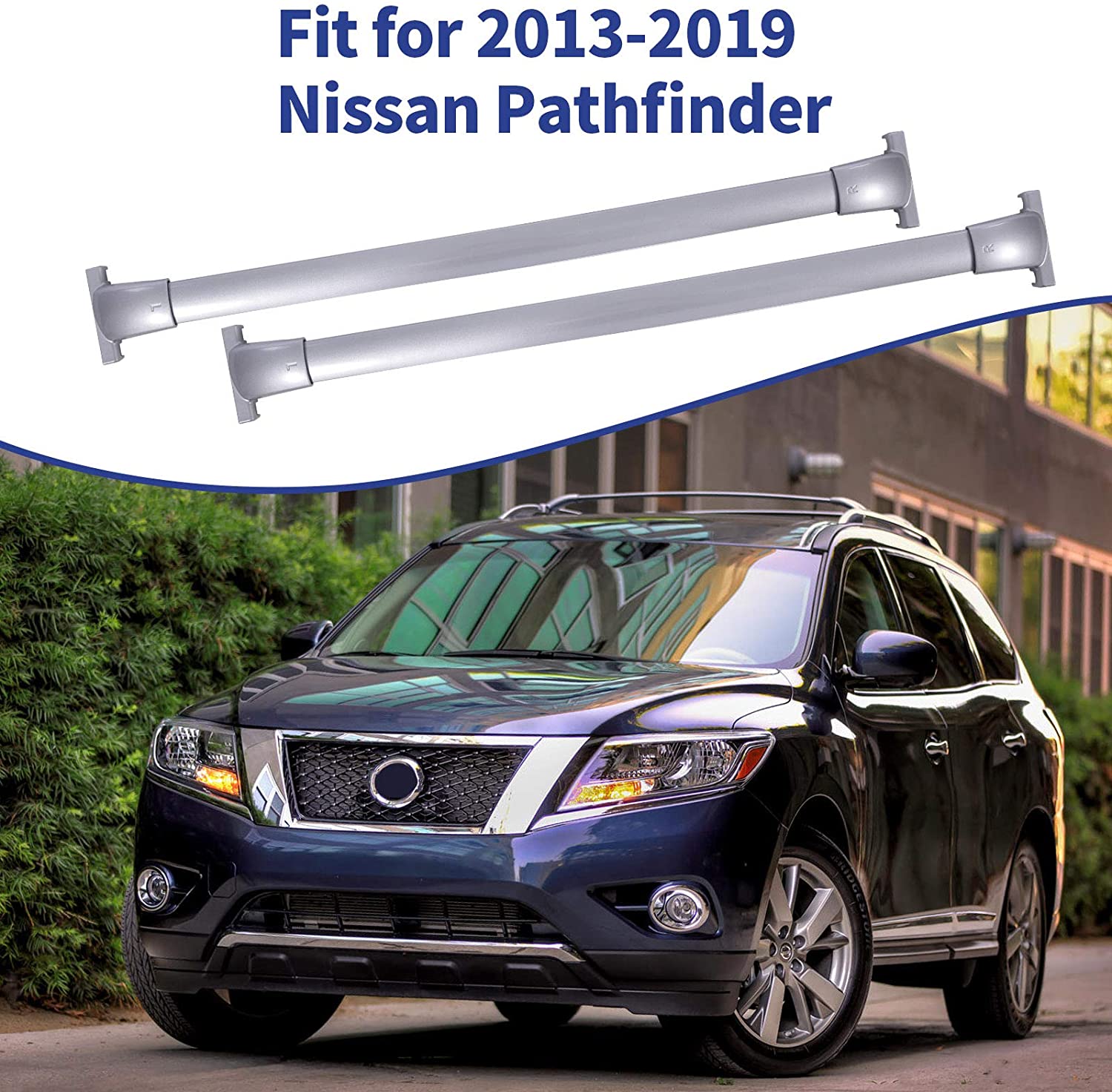 ACUMSTE Aluminum Car Top Luggage Roof Rack Cross Bar, Compatible for 13-19 Nissan Pathfinder Carrier Adjustable Frame