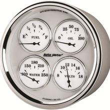 Auto Meter 1210 Old Tyme White II 5" Short Sweep Electric Quad Gauge