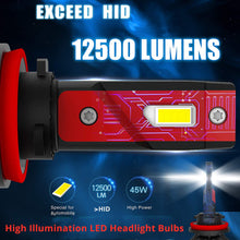 Alla Lighting 9005 H11 LED Bulbs Combo High/Low Beam H11 9005 Headlights LED 6000K Lights Upgrade, 12000 Lumens Xtreme Vision