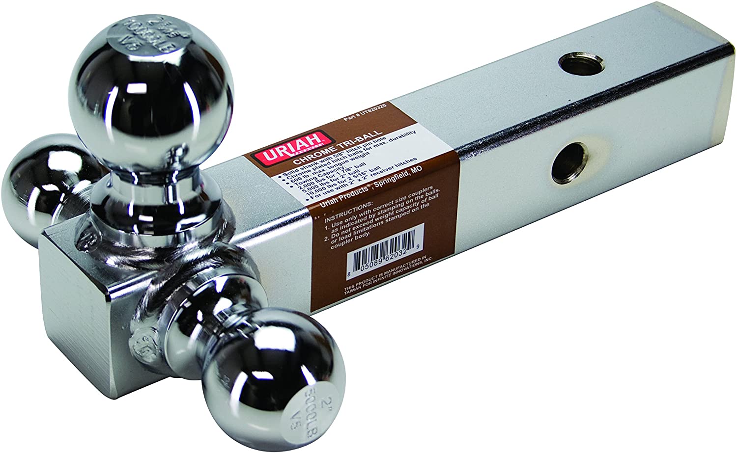 Uriah Products UT620320 Chrome Tri-Ball Mount, Multiple