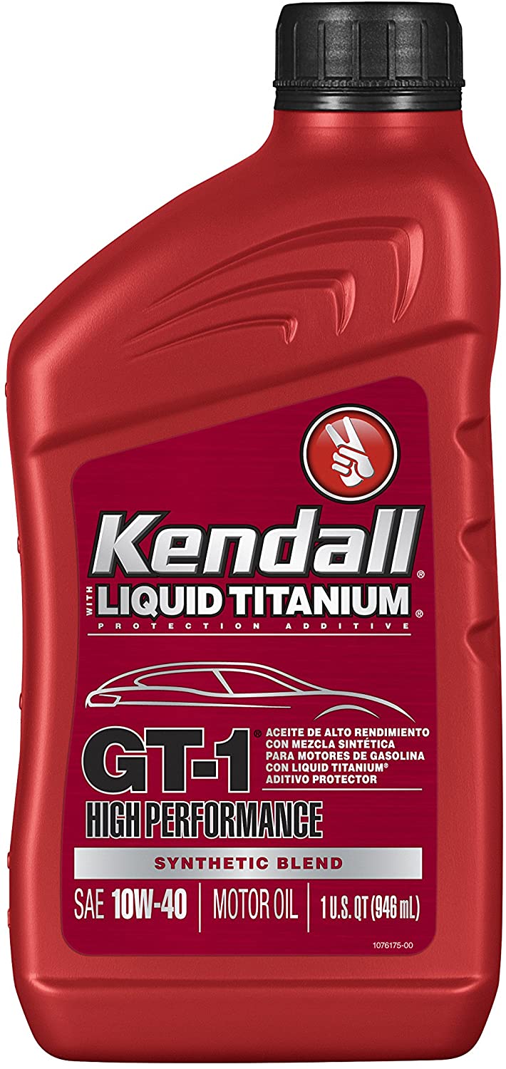 Kendall 1075040 Blend Motor (GT-1 High Performance Synthetic Oil with Liquid Titanium 10W40-1 Quart), 32. Fluid_Ounces