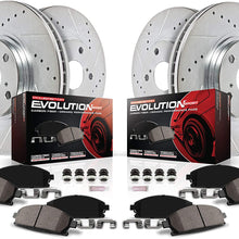 Power Stop K6973 Front & Rear Brake Kit with Drilled/Slotted Brake Rotors and Z23 Evolution Ceramic Brake Pads