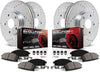 Power Stop K6973 Front & Rear Brake Kit with Drilled/Slotted Brake Rotors and Z23 Evolution Ceramic Brake Pads
