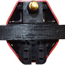 A-Team Performance EFI E-Core Ignition Coil Dual Connector Compatible with GM Chevy Chevrolet 1984-95 V6 V8 TBI SBC BBC Small Block Big Block - Red and Black