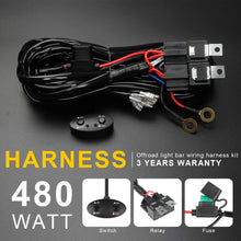LED Light Bar Wiring Harness 14AWG, YUGUANG 3 Lead Universal Led Wiring Harness with 12V 40A Relay and Two Control Switches for Switching between Different Modes
