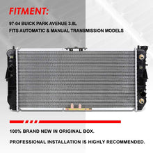 1880 Factory Style Aluminum Radiator Replacement for 97-04 Buick Park Avenue 3.8L AT/MT
