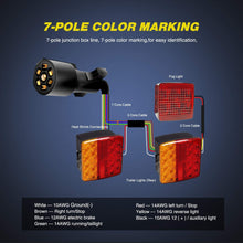 Nilight Heavy Duty 7 Way Inline Trailer Plug with 7 Gang Junction Box - 8 Feet, Trailer Connector Cable Wiring Harness with Weatherproof Junction Box Suitable for RV Automotives Cars,2 Years Warranty