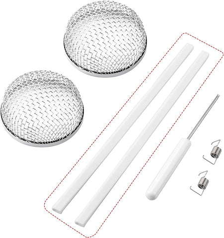 RVGUARD RV Flying Insect Screen, Stainless Steel Mesh RV Furnace Vent Cover with Installation Tool and Silicone Rubber, 2.8 x 1.3 Inch for Furnace Fitting, 8.5 x 6 x 1.3 Inch for Water Heater