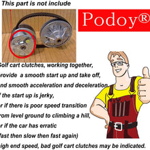Podoy Secondary Clutch Kit Heavy Duty Clutch Rear Driven Clutch Kit for Yamaha Gas Golf Cart G2-G22 1985-2007 Driven Clutch with Belt JN6-G6201-03 JN6-G6201-04