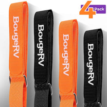 BougeRV 4 PCs 30'' Bike Rack Straps (Orange & Black) + 6 Packs Car Scratch Protector for Trunk Bike Racks (Black)