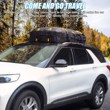 19 Cubic Feet Car Rooftop Cargo Carrier Bag, Waterproof Car Roof Bag, Soft Roof Top Luggage Bag for All Vechicles with or Without Racks - with Waterproof Zip, Storage Bag, Anti-Slip Mat & 6 Door Hooks