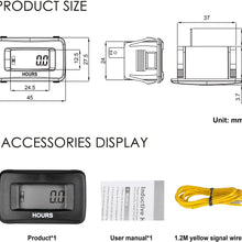 Jayron Digital LCD Induction Hour Meter, Hour Meter Gauge No Power Required,Built-in Battery, Waterproof Design, Panel Mounted,Used for Lawn Mower, Generator, Road Machinery, Motorcycle, Chainsaw ATV