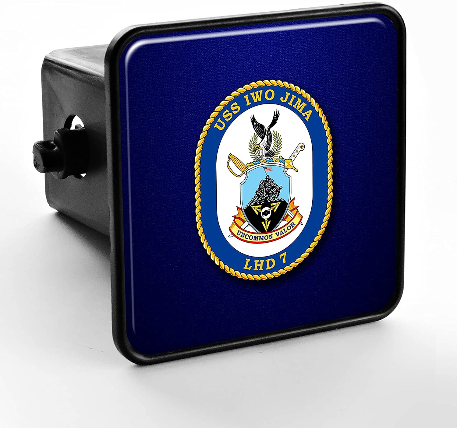 ExpressItBest Trailer Hitch Cover - US Navy USS Iwo Jima (LHD-7), Amphibious (Crest)