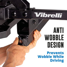Vibrelli Bike Hitch Rack for Cars, SUV - Holds 130lbs - Anti-Wobble - 2 Bicycle Carrier for Fat Tire, Ebikes, Road, Mountain, MTB - Tilt Up/Fold Down - Locking Tow Hitch Mount Platform Bike Holder