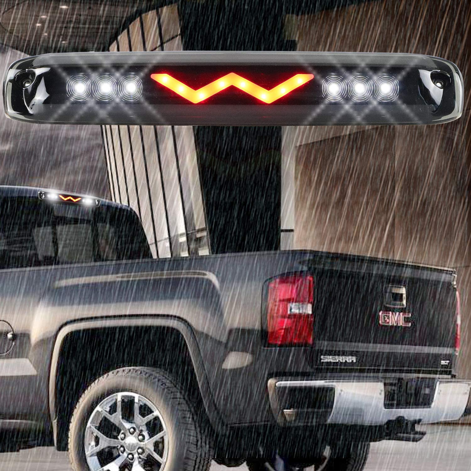 LED Third 3rd Brake Light for 99-07 Chevrolet (Chevy) Silverado GMC Sierra 1500 2500 3500 HD Classic Rear Cargo Lamp High Mount Stop light (Clear)