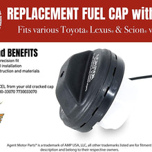 Gas Cap - Fuel Filler Tank Assembly - Replaces 77300-33070 - Fits Toyota 4Runner, Avalon, Camry, Corolla, Highlander, Matrix, Sequoia, Sienna, Tacoma, Tundra - Lexus ES300, ES330, GX470 and More