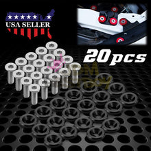 JDMBESTBOY 20pcs Black Billet Aluminum Fender Bumper Washer Bolt Engine Bay Screw Dress Up Kit JDM M6x15mm 6061 T6-Grade
