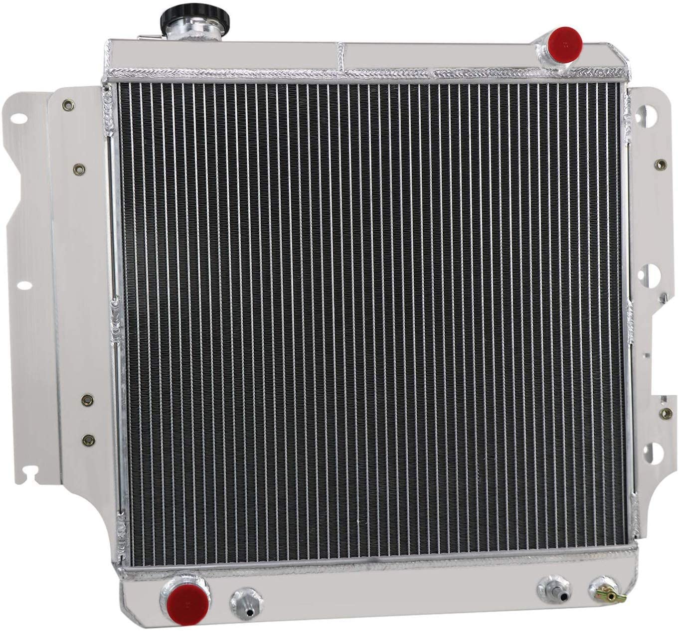 87-06 Jeep Wrangler Radiator, 3 Row Core All Aluminum Radiator for Jeep Wrangler YJ TJ 1987-2006 88 89 90 91 92 93 94 95 96 97 98 99 00 01 02 03 04 05 2.4L 2.5L 4.0L 4.2L, L4 L6