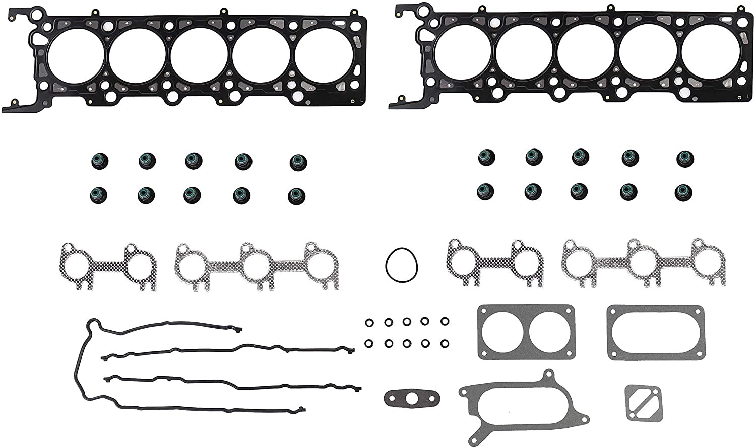 DNJ HGS4183 MLS Head Gasket Set/For 1997-2002 / Ford/E-350 Econoline, E-350 Econoline Club Wagon, E-350 Super Duty, Excursion, F-250 Super Duty, F-350 Super Duty / 6.8L / SOHC / V10 / 20V / 415cid