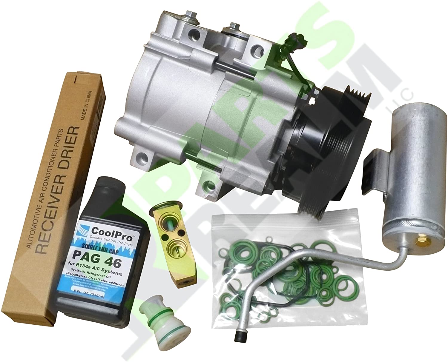 Parts Realm CO-0129AK2 Complete A/C AC Compressor Replacement Kit