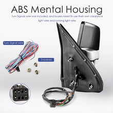 MOSTPLUS Power Heated Towing Mirrors Compatible for Chevy Silverado Suburban Tahoe GMC Serria Yukon 1999-2002 w/Sequential Turn light, Parking Lamp, Running Light (Set of 2) (Black)