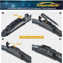 Windshield wiper blades, Winter Summer Front Window 24" + 20" Inch Bracketless U J hook Beam Wiper Blades NO. 19E01-4 by AutopartsMaster (set of 2)