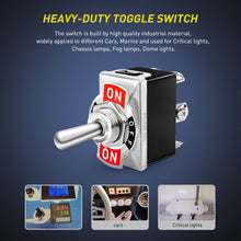Nilight 50098R 6Pin Heavy Duty Rocker Toggle 15A 250V 20A 125V DPDT 6 Pin ON/Off/ON Switch Metal Bat Waterproof Boot Cap Cover-5 Pack, 2 Years Warranty