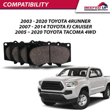 Beefed Up Brakes Premium Trail Rated Front Ceramic Brake Pad Kit w/hardware and grease Compatible with Toyota 4Runner, Toyota FJ Cruiser, Toyota Tacoma 4wd, Toyota Tundra