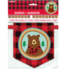 Buffalo Plaid Lumberjack Happy Birthday Banner, 11 ft, 2pc