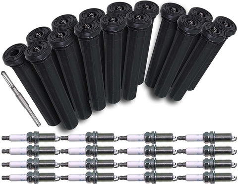 APDTY 133851 Spark Plug & Ignition Coil Rubber Boot Tune Up Kit Fits 5.7L Hemi Engine On 2011-2015 Dodge Ram 1500 2500 3500 Pickup (2011-2015 5.7L Hemi Engine Only; Replaces SPLZFR5C11, 88864705)