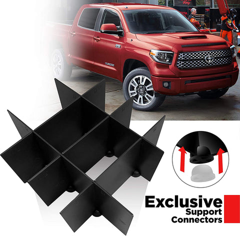 #1 Center Console Organizer for Toyota Tundra - 2014-2019 Insert Divider for Tundra Accessories (Full Console with Bucket Seats ONLY) W/Support Brackets Proudly by T1A USA