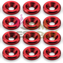 JDMBESTBOY 20pcs Red Billet Aluminum Fender Bumper Washer Bolt Engine Bay Screw Dress Up Kit JDM M6x15mm 6061 T6-Grade