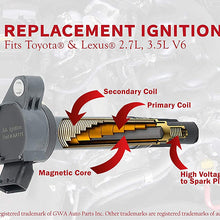 Ignition Coil - Replaces 90919-A2007 - Compatible with Toyota, Lexus & Scion 2.7L, 3.5L V6 Vehicles - Coil Pack Fits, Camry V6, Avalon, Sienna, Rav4 and more