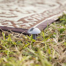 AdvenGO 10 Strong Polypropylene Stake Set for Grass, Soil - Anchoring Blankets, Patio Rugs, Camping Tents, Tarps, and RV Mats - Easy to Use, Outdoor Lawn and Garden Stakes - (Silver)