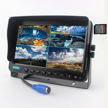 CAMSLEAD Car Backup Camera System 9 inch Monitor Built-in DVR Recorder with Quad Split Screen Side Camera Rear View Camera Monitor Kit for Truck Van Caravan Trailers Camper Bus RV Harvester