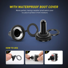 Nilight 50098R 6Pin Heavy Duty Rocker Toggle 15A 250V 20A 125V DPDT 6 Pin ON/Off/ON Switch Metal Bat Waterproof Boot Cap Cover-5 Pack, 2 Years Warranty