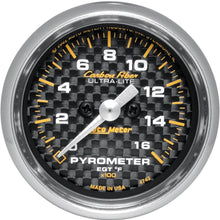 AUTO METER 4744 Carbon Fiber Electric Pyrometer Gauge Kit,2.3125 in.