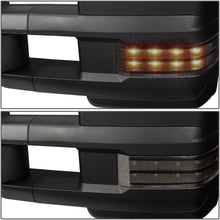 Pair Black Power Heated Telescoping Smoked LED Turn Signal Towing Mirrors Replacement for Silverado Sierra GMT900 07-14