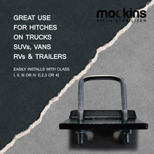 Mockins Hitch Mount Cargo Carrier Anti Rattle Hitch Tightener | The Hitch Stabilizer for 2" & 1.25" Hitches is Constructed from Heavy Duty Steel with Rust Free Coating
