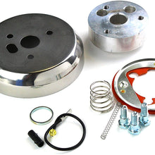 3-Hole Polished Hub Adapter Installation Kit For Aftermarket Steering Wheels