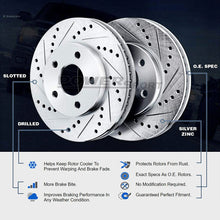 Rear Cross-Drilled Slotted Brake Rotors Kit and Ceramic Brake Pads BLCR.44152.02