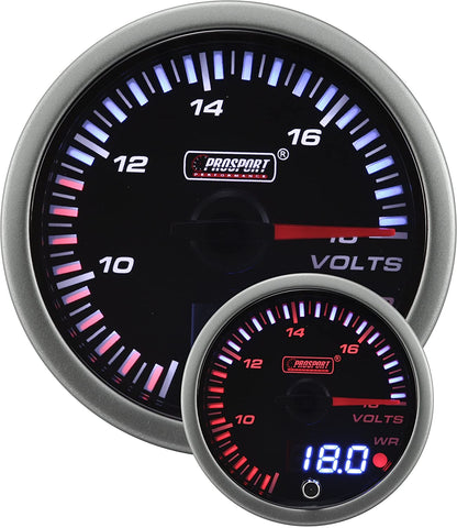 Prosport Gauges Volt Gauge - Electrical Amber/White JDM Series 60mm (2 3/8